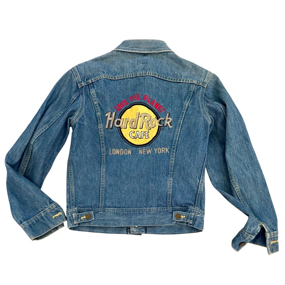 Vintage Lee Jean Jacket Hard Rock Cafe London New York Men 38 Regular S